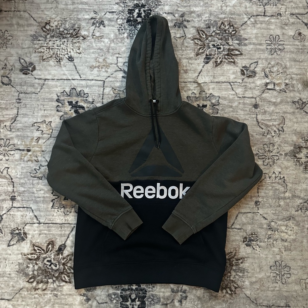 Reebok Men's Olive and Black Hoodie